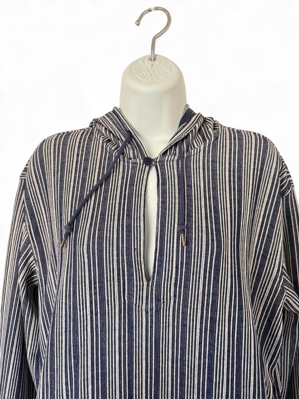 Armani Exchange Womens Vertical Striped Baja Beach Hoodie Pullover Top Size M - Picture 2 of 7